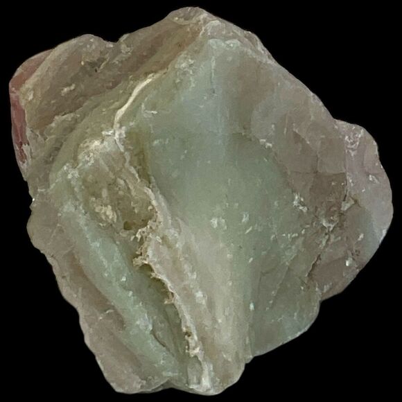 Pink White Layered Art Glass Cullet Glowing Manganese Slag Glass #4GX281 - Picture 6 of 8